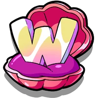 Wild pink clam shell symbol