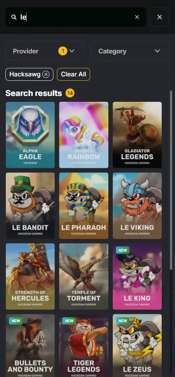 Game tile in casino slots lobby