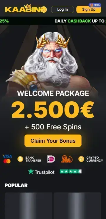 Online casino homepage featuring Le Fisherman slot